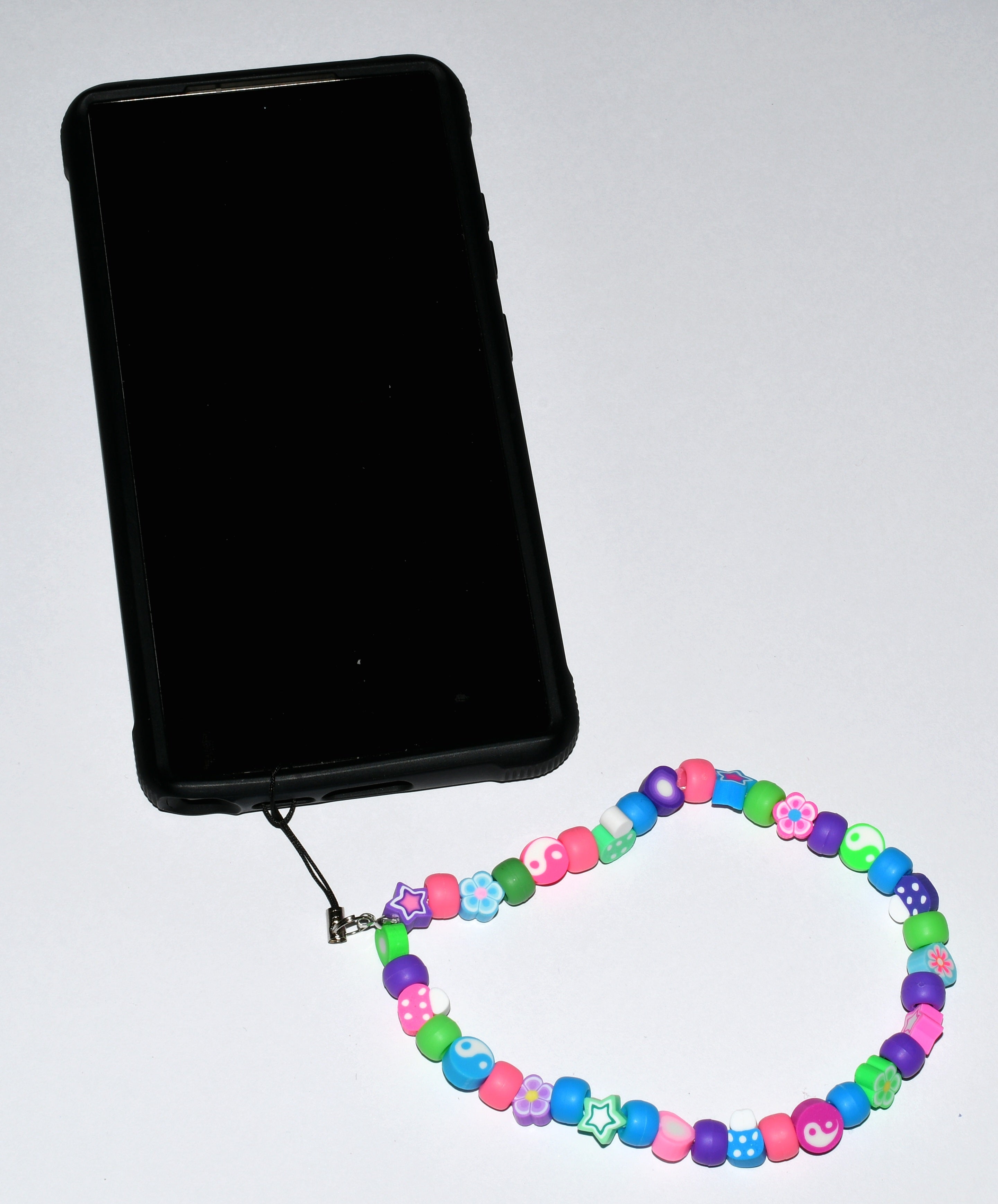 Fun and Colorful Yin and Yang Flowery Phone Charm