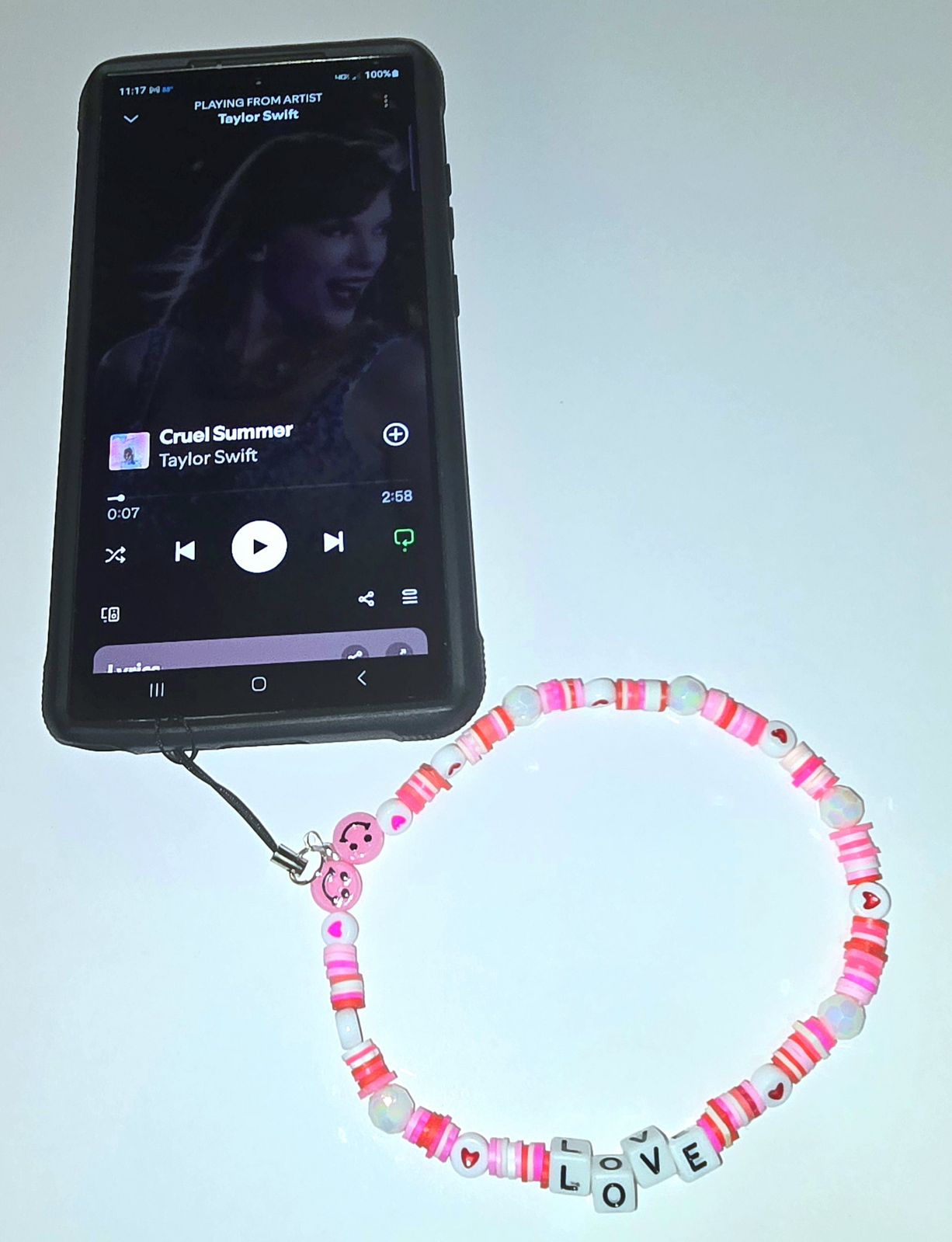 Bright and Colorful Pink Love and Hearts Phone Charm