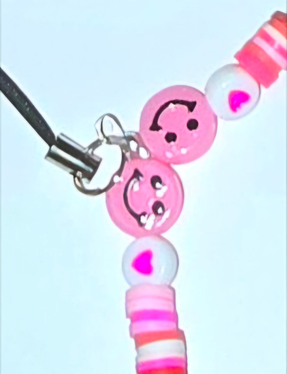 Bright and Colorful Pink Love and Hearts Phone Charm