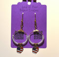 Patriotic Red, White, and Blue Hoop Earrings with Apple Flag Charms