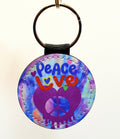 Tie Dye Peace and Love Keychain