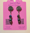 Evil Eye Earring Studs With Iridescent Bead Dsngle