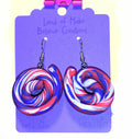 Patriotic Red, White, and Blue Whimsical Swirl Earrings