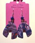 Patriotic Red, White, and Blue Tie Dye Dangle Arch Earrings