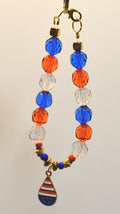 USA Patriotic Red, White, and Blue Teardrop Charm Bracelet