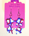 Patriotic Red, White, and Blue Clay Star earrings