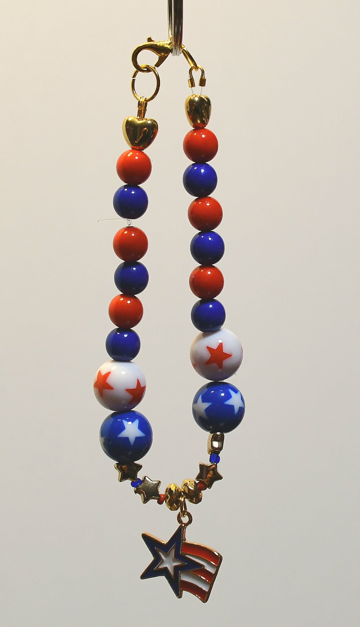 USA Patriotic Star Flag Charm Bracelet