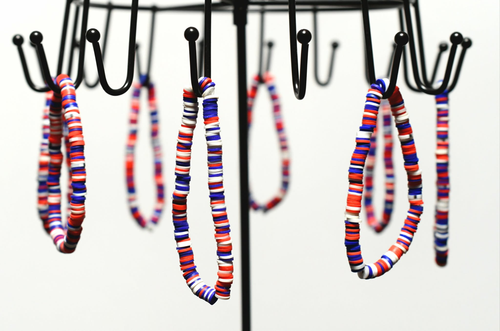 Patriotic Red, White, and Blue Stretchy Friendship Bracelet